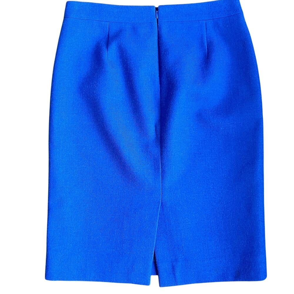 J. Crew No. 2 100% Wool Pencil Skirt Size 4 Royal Blue - Picture 2 of 5